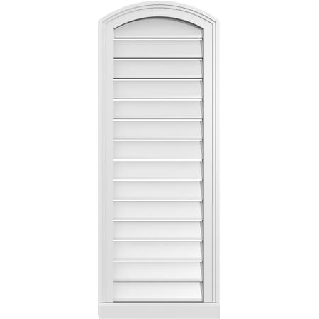 Ekena Millwork Arch Top Surface Mount PVC Gable Vent w/ 2"W x 2"P Brickmould Sill Frame, 16"W x 40"H GVPAR16X4003SN